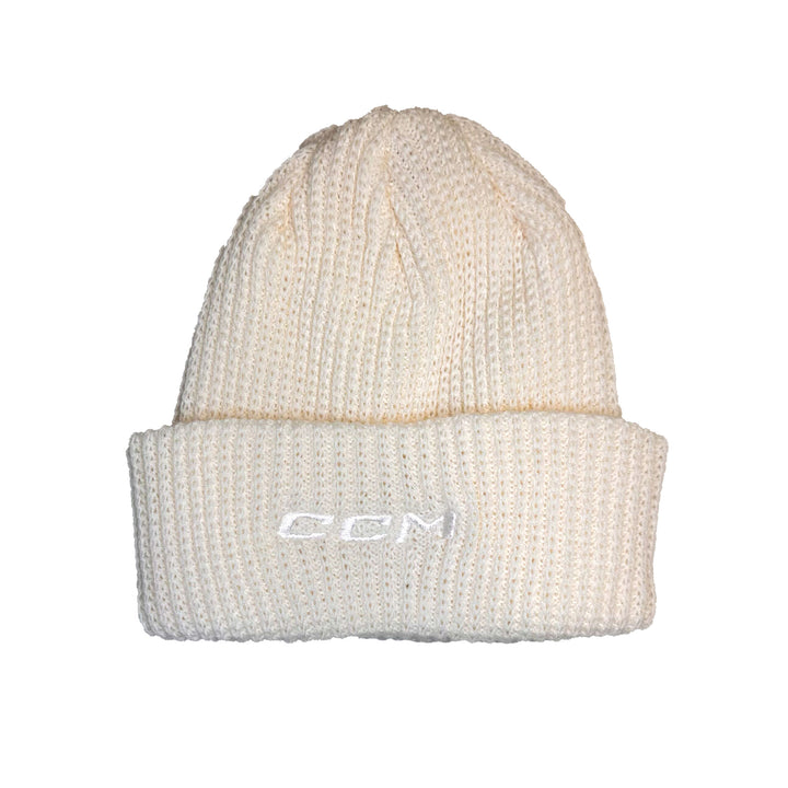 Edmonton Oilers CCM White Unbleached Watchman Cuffed Toque/Beanie