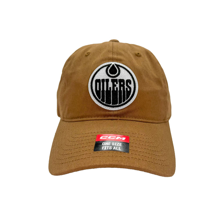 Edmonton Oilers CCM Khaki Wood Slouch Adjustable Hat