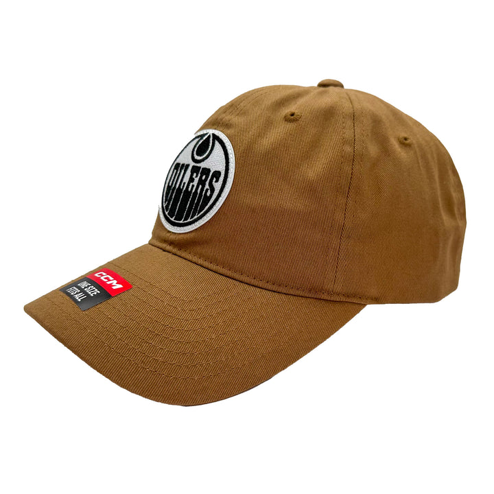 Edmonton Oilers CCM Khaki Wood Slouch Adjustable Hat