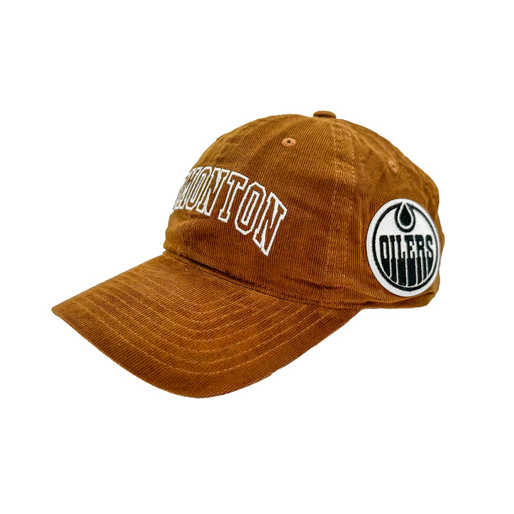 Edmonton Oilers CCM Khaki Corduroy Wood Slouch Adjustable Hat