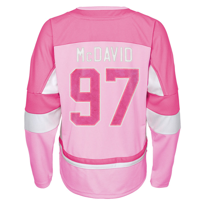 Connor McDavid Edmonton Oilers Youth Pink Fashion Jersey