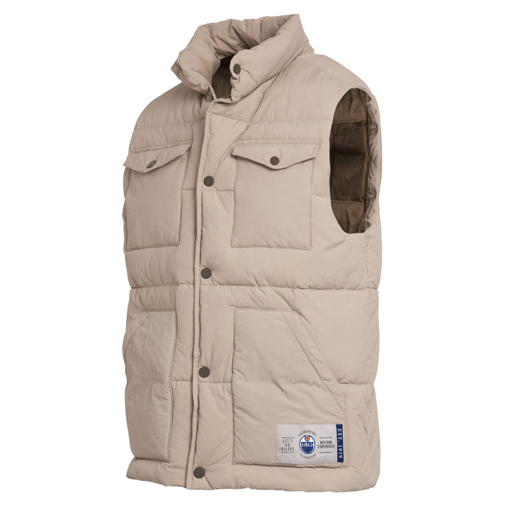 Edmonton Oilers Darius Rucker Tan Puffer Vest