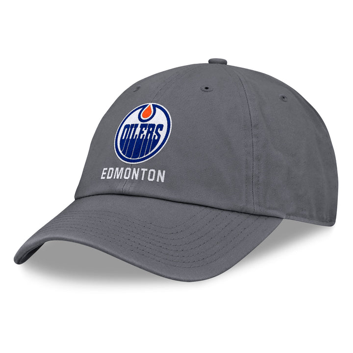 Edmonton Oilers Fanatics Ash Grey Basic Unstructured Adjustable Hat