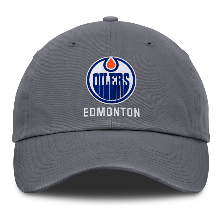 Edmonton Oilers Fanatics Ash Grey Basic Unstructured Adjustable Hat