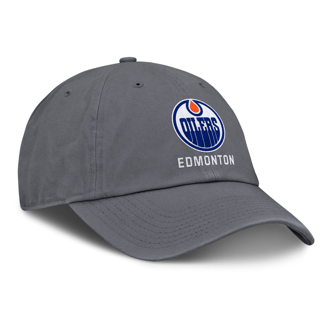 Edmonton Oilers Fanatics Ash Grey Basic Unstructured Adjustable Hat