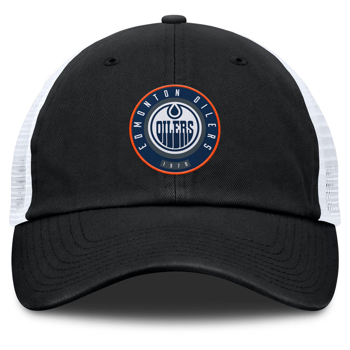 Edmonton Oilers Fanatics Averie Black Unstructured Meshback Snapback Hat