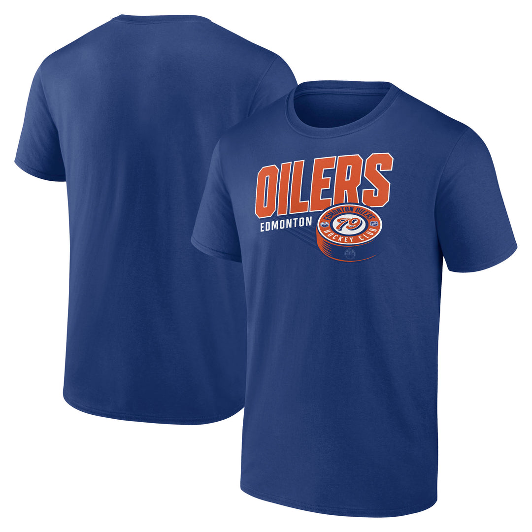 Edmonton Oilers Fanatics Fundamentals Biscuit Blue T-Shirt