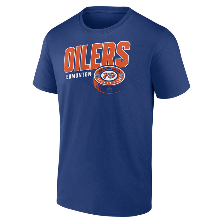 Edmonton Oilers Fanatics Fundamentals Biscuit Blue T-Shirt