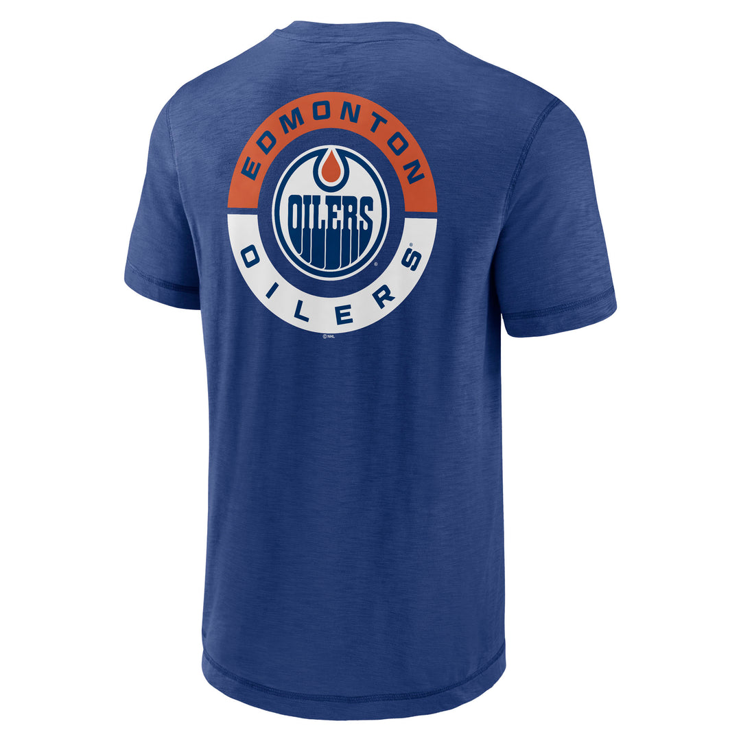 Edmonton Oilers Fanatics Fundamentals Slub Blue T-Shirt