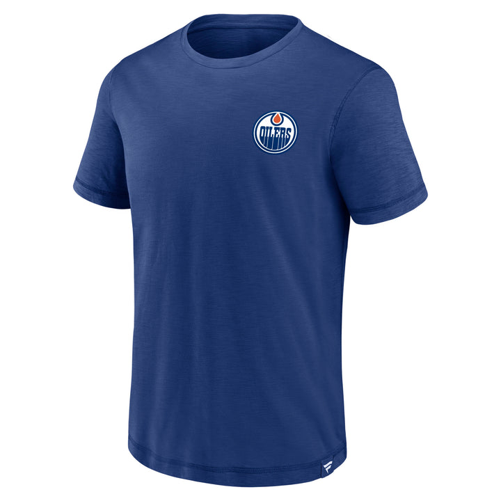 Edmonton Oilers Fanatics Fundamentals Slub Blue T-Shirt