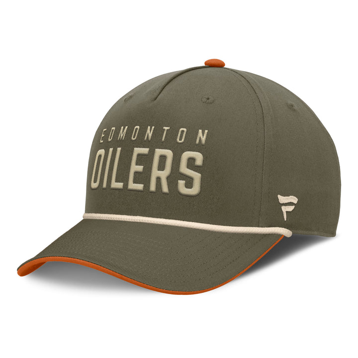 Edmonton Oilers Fanatics Green Harvester Curved Snapback Hat