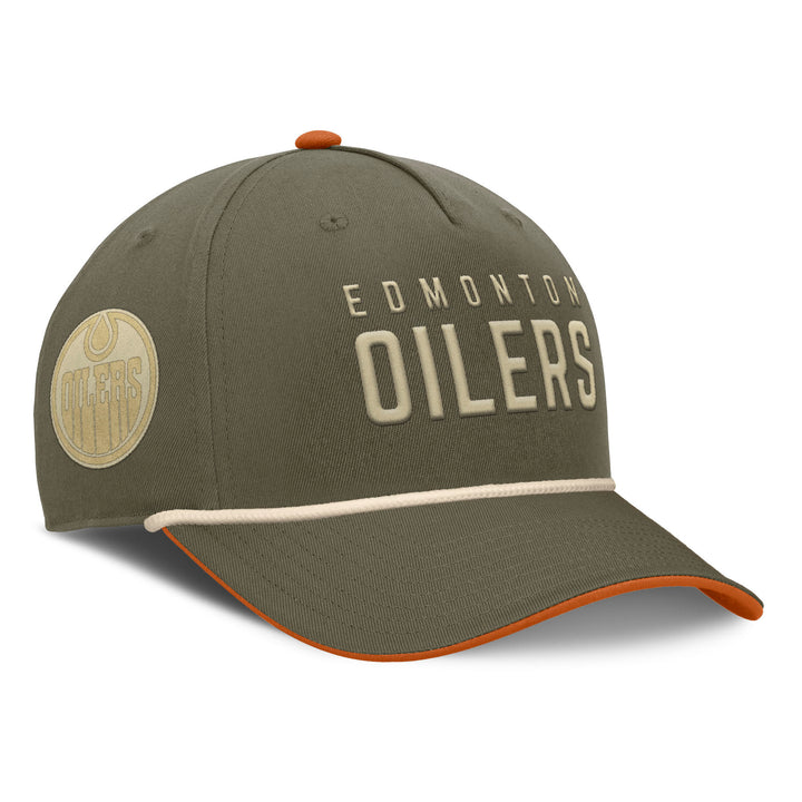 Edmonton Oilers Fanatics Green Harvester Curved Snapback Hat