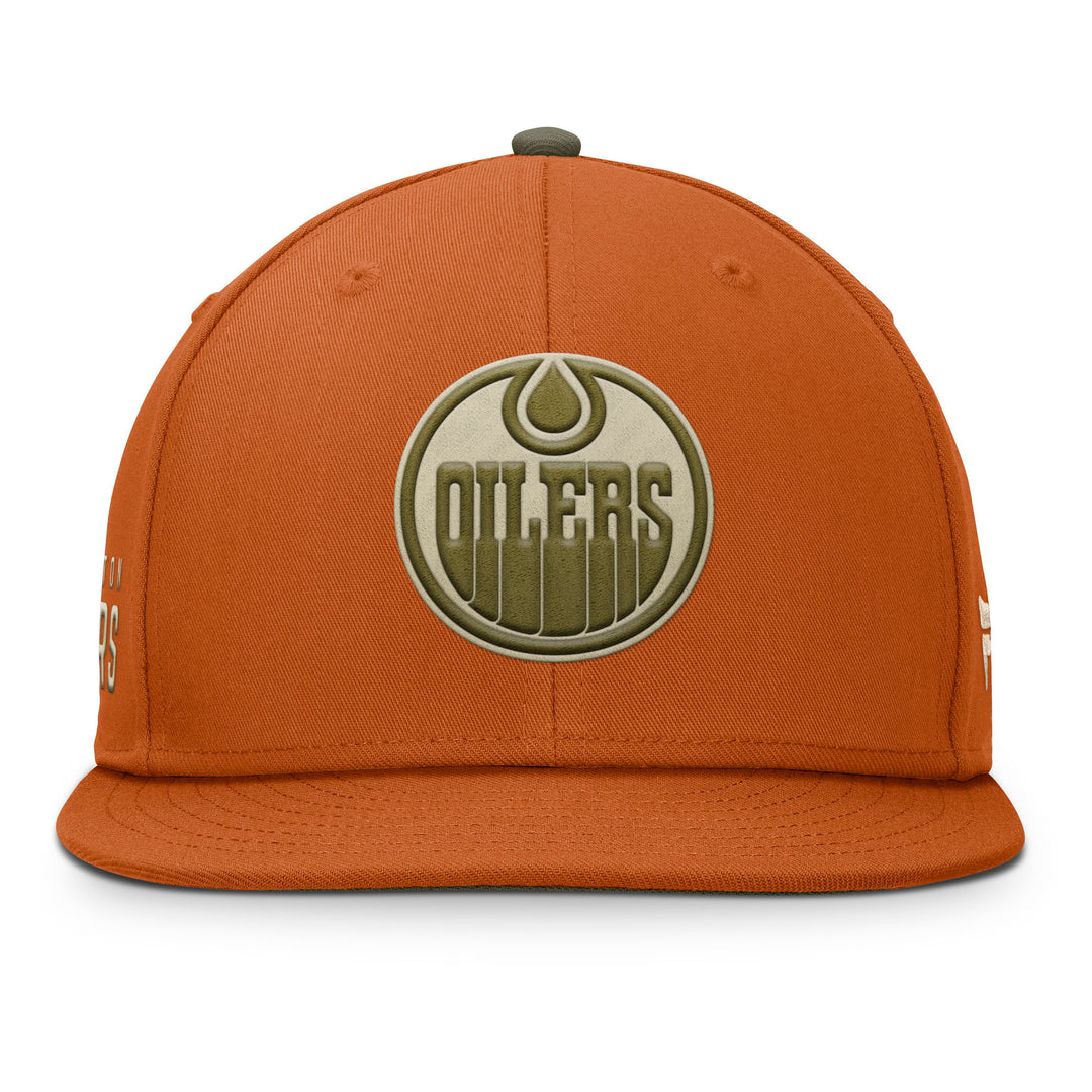 Edmonton Oilers Fanatics Orange Hunter Flat Brim Snapback Hat