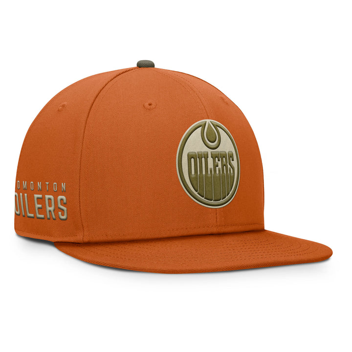 Edmonton Oilers Fanatics Orange Hunter Flat Brim Snapback Hat