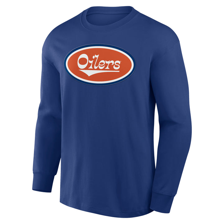 Edmonton Oilers Fanatics Rewind Heritage Blue Long Sleeve T-Shirt