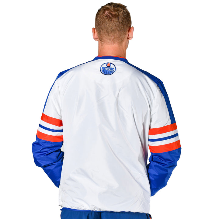 Edmonton Oilers G-III White High Heat V-Neck Pullover Sweatshirt