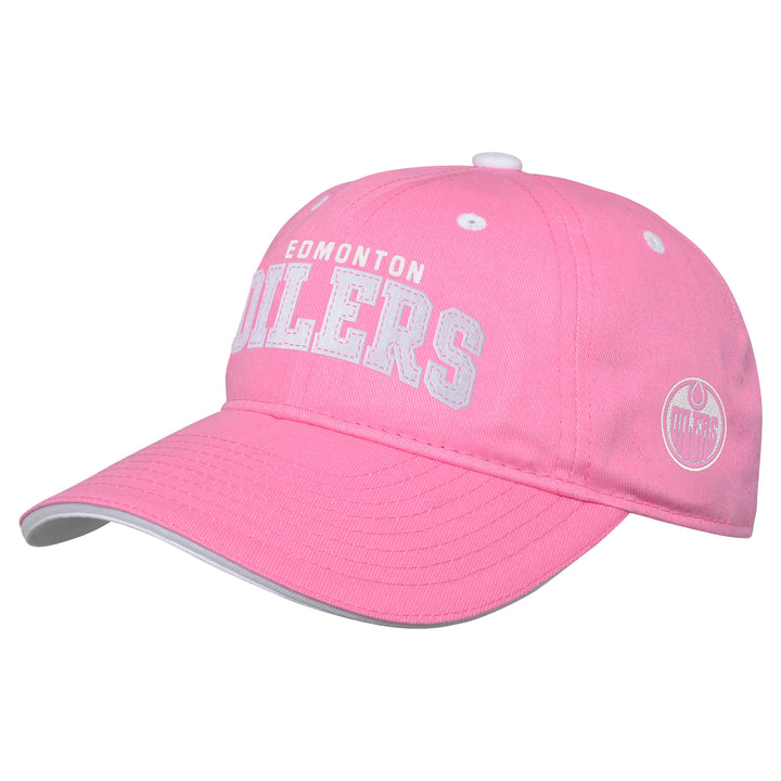Edmonton Oilers Youth Pink Unstructured Adjustable Hat