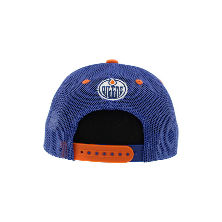 Edmonton Oilers Kids Orange Zephyr Burst Out Hunter Adjustable Hat