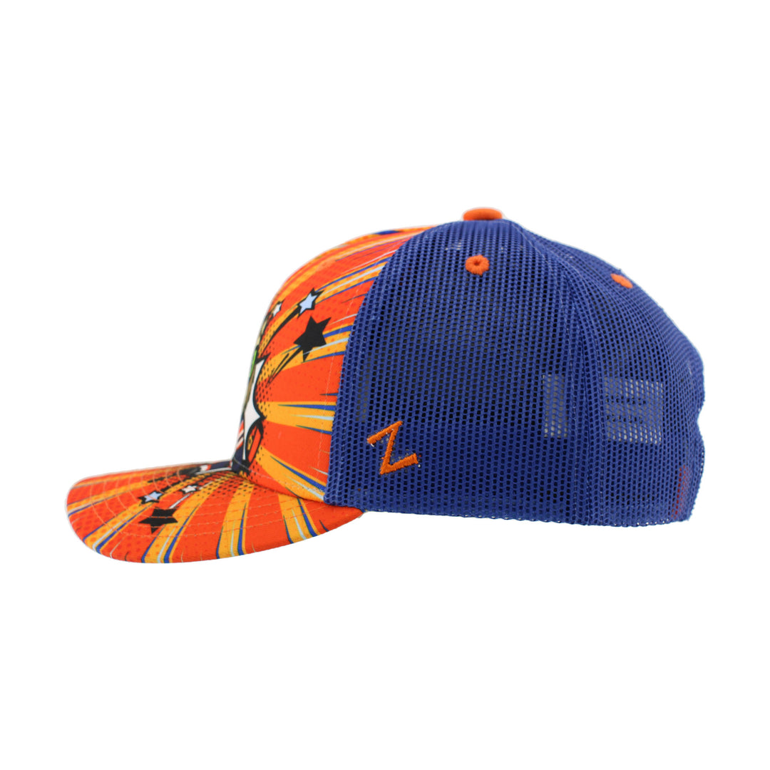 Edmonton Oilers Kids Orange Zephyr Burst Out Hunter Adjustable Hat