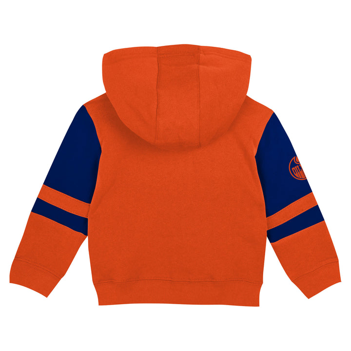 Edmonton Oilers Kids Outerstuff Faceoff Orange Full-Zip Hoodie