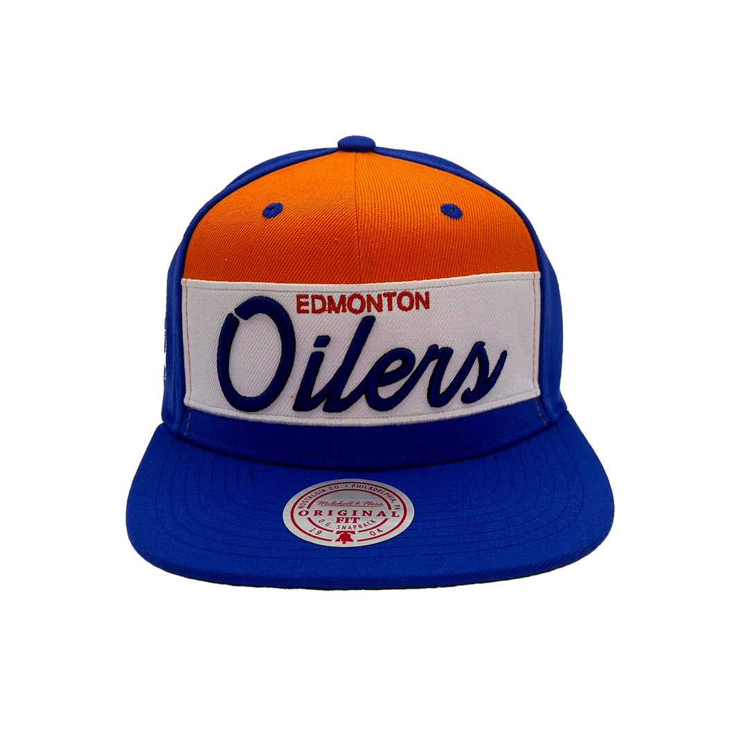 Edmonton Oilers Mitchell & Ness Blue & Orange Retro Sport Snapback Hat