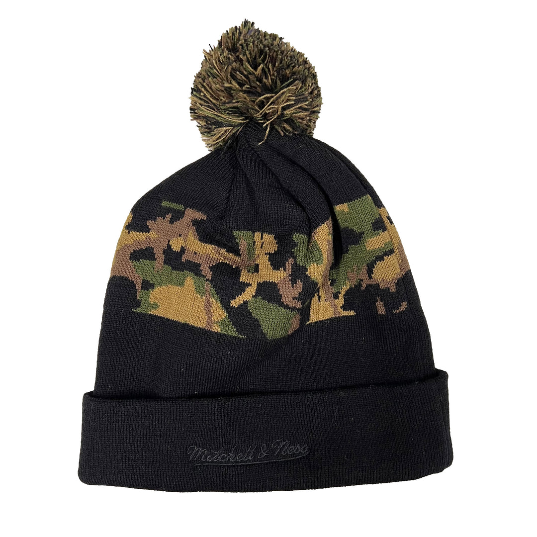 Edmonton Oilers Mitchell & Ness Camo & Black Knit Cuffed Toque W/Pom