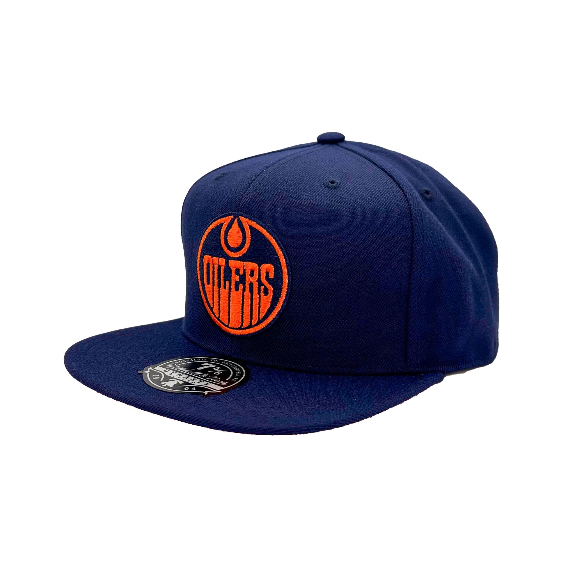 Edmonton Oilers Mitchell Ness Navy Alternate Logo Fitted Hat