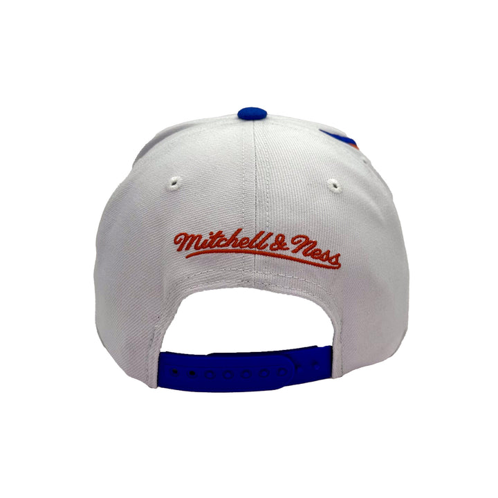 Edmonton Oilers Mitchell & Ness White & Blue Wave Runner Snapback Hat