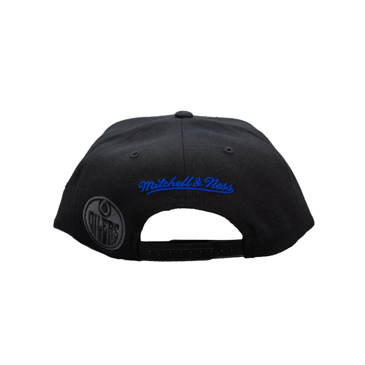 Edmonton Oilers Mitchell & Ness Blaze Of Glory Black Snapback Hat