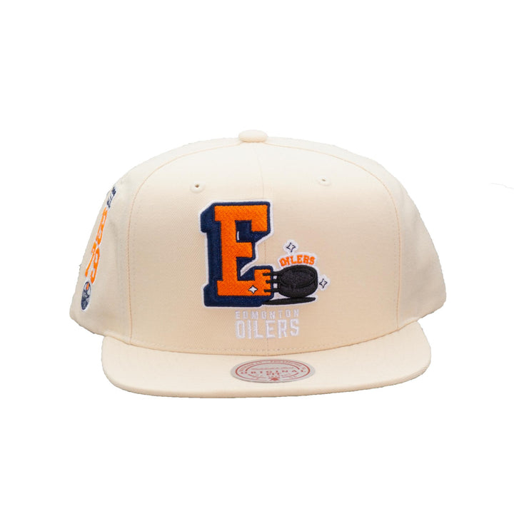 Edmonton Oilers Mitchell & Ness Cream Swagger Snapback Hat