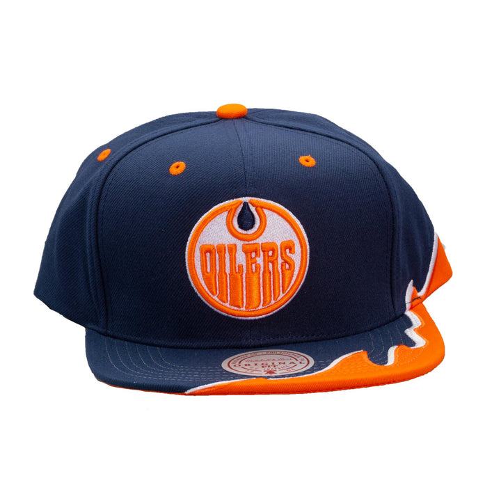 Edmonton Oilers Mitchell & Ness Navy Rising Tide Snapback Hat