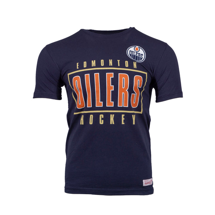 Edmonton Oilers Mitchell & Ness Team OG 2.0 Navy T-Shirt