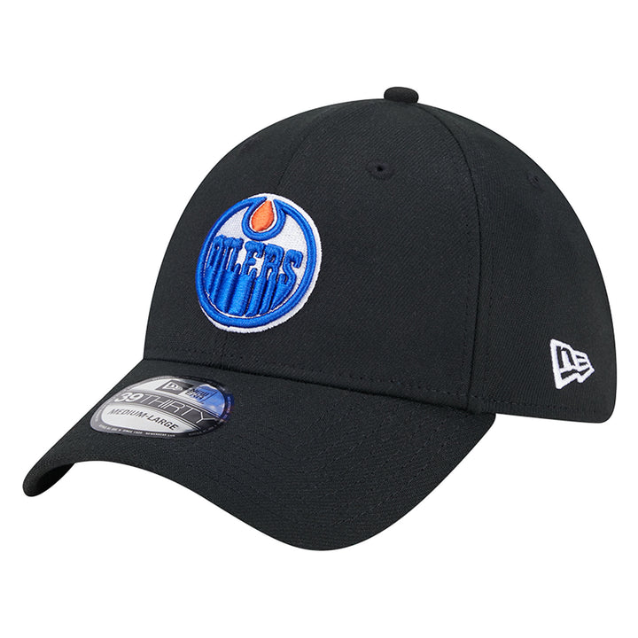 Edmonton Oilers New Era Black 39THIRTY Team Core Classic Flex Hat