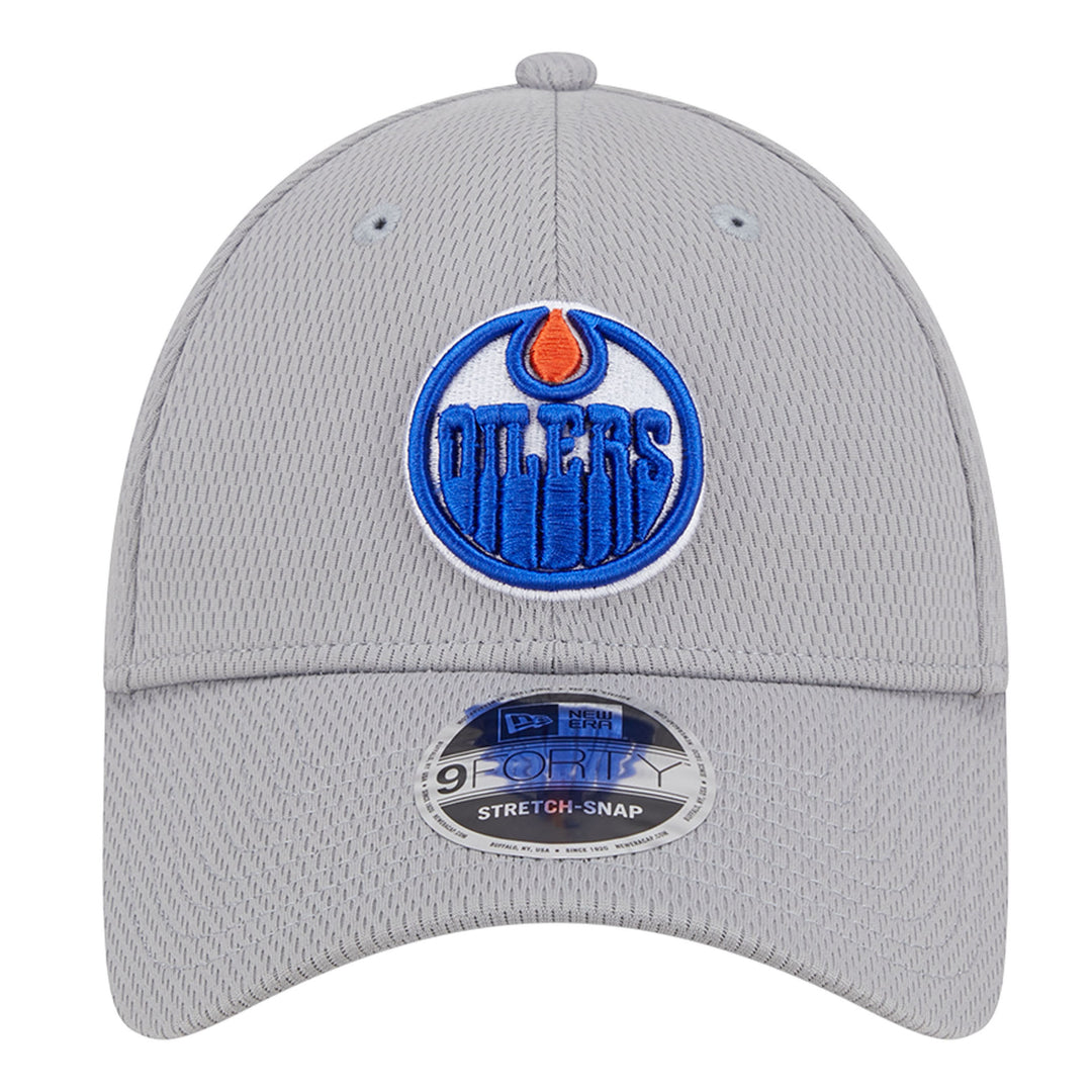 Edmonton Oilers New Era Grey 9FORTY Stretch-Snap Adjustable Hat