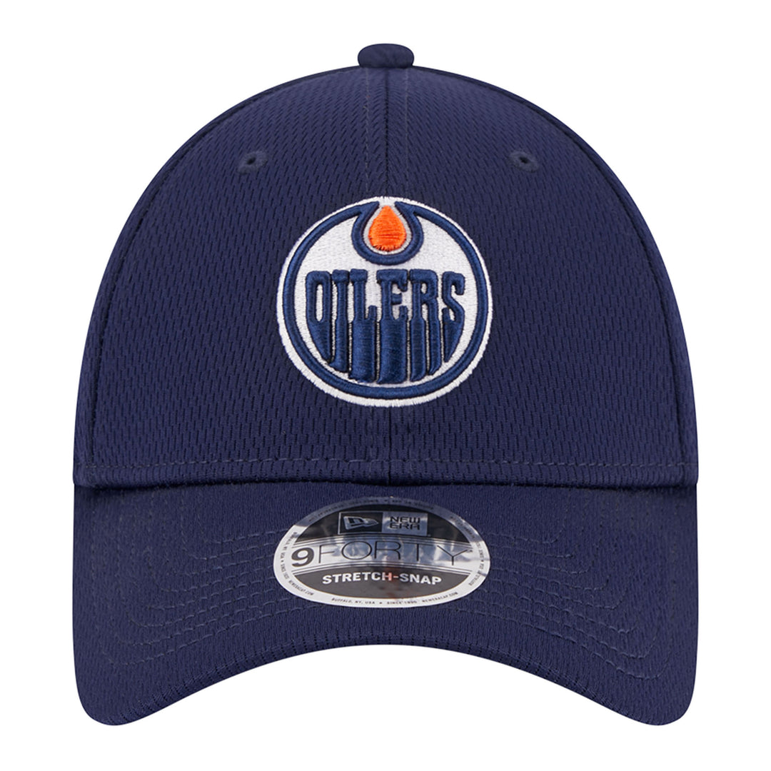 Edmonton Oilers New Era Navy 9FORTY Stretch-Snap Adjustable Hat