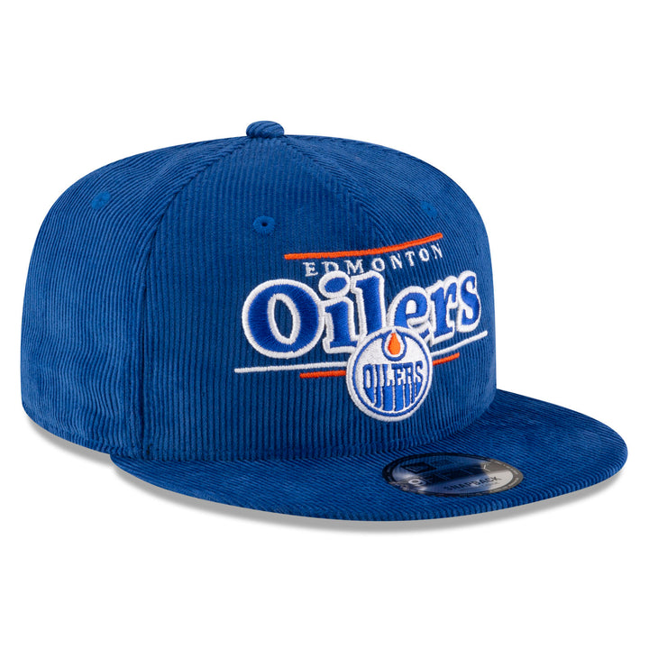 Edmonton Oilers New Era Blue Corduroy Throwback 9FIFTY Snapback Hat