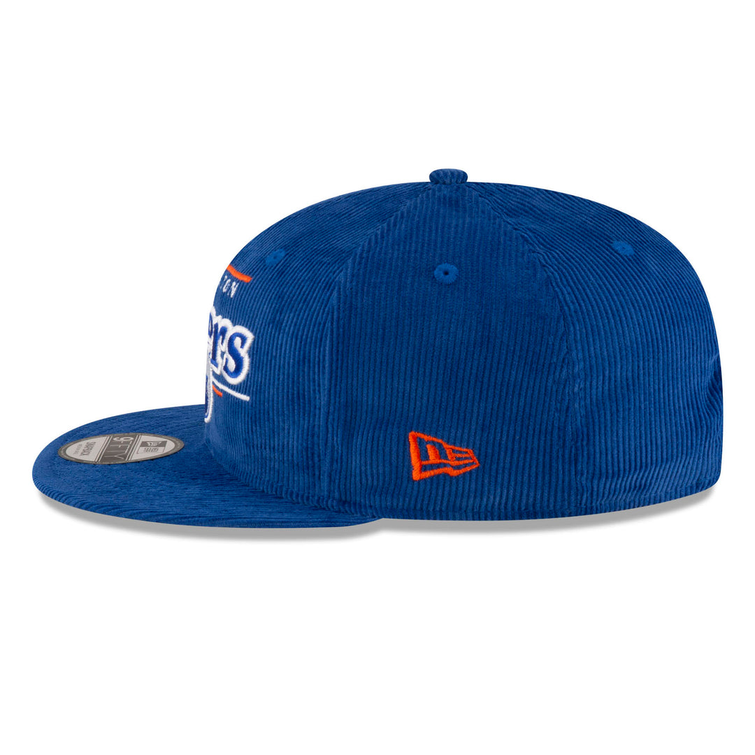 Edmonton Oilers New Era Blue Corduroy Throwback 9FIFTY Snapback Hat