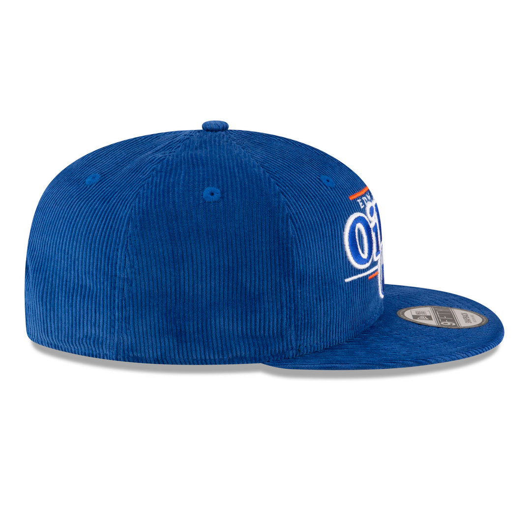 Edmonton Oilers New Era Blue Corduroy Throwback 9FIFTY Snapback Hat