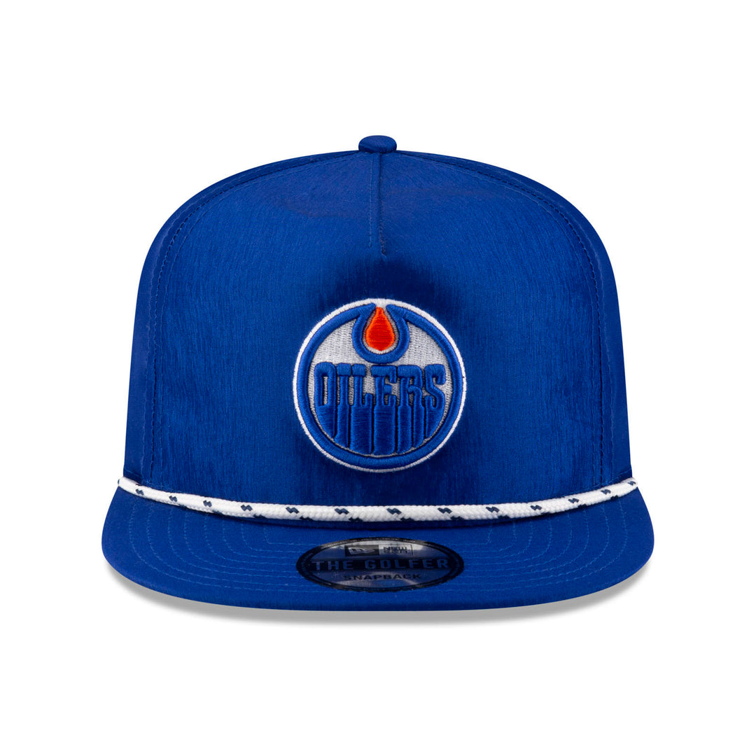 Edmonton Oilers New Era Blue Nylon Rope Throwback GOLFER Snapback Hat