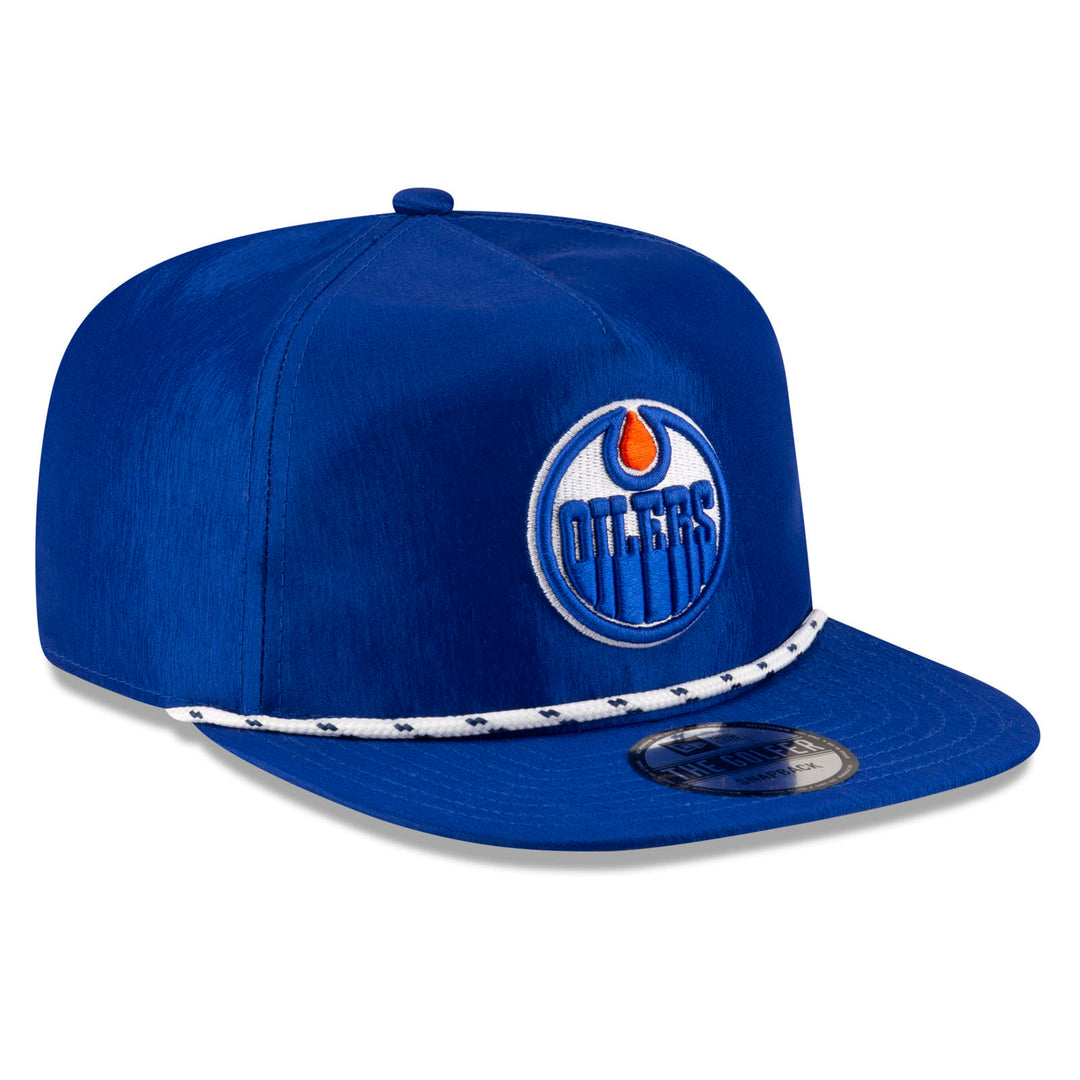 Edmonton Oilers New Era Blue Nylon Rope Throwback GOLFER Snapback Hat