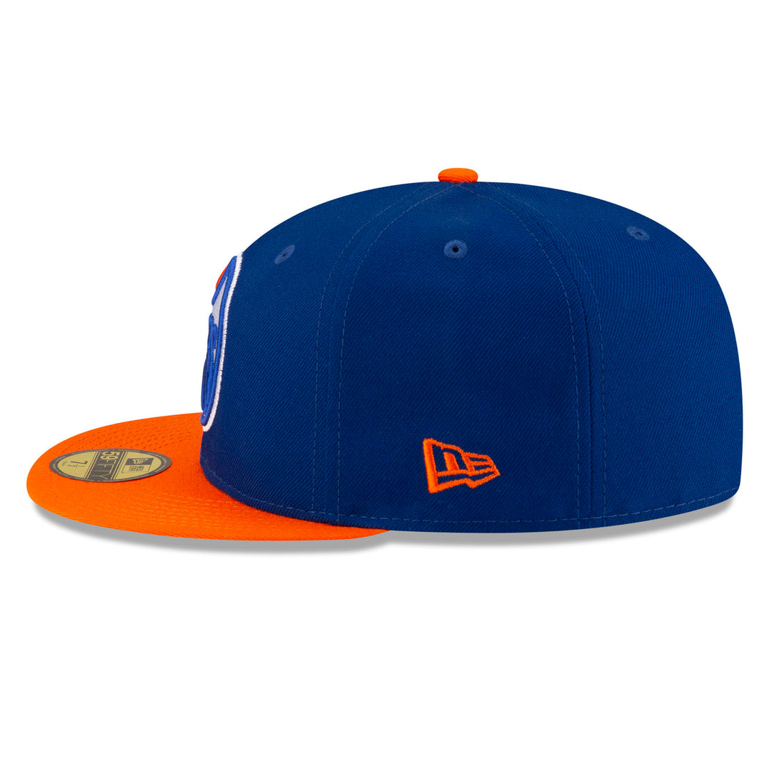 Edmonton Oilers New Era Blue & Orange Hidden Royal 59FIFTY Fitted Logo Hat