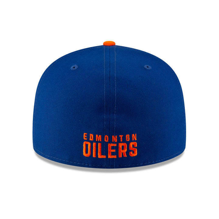 Edmonton Oilers New Era Blue & Orange Hidden Royal 59FIFTY Fitted Logo Hat