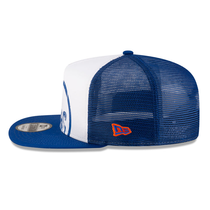 Edmonton Oilers New Era Blue & White Distressed Throwback 9FIFTY A-Frame Snapback Hat