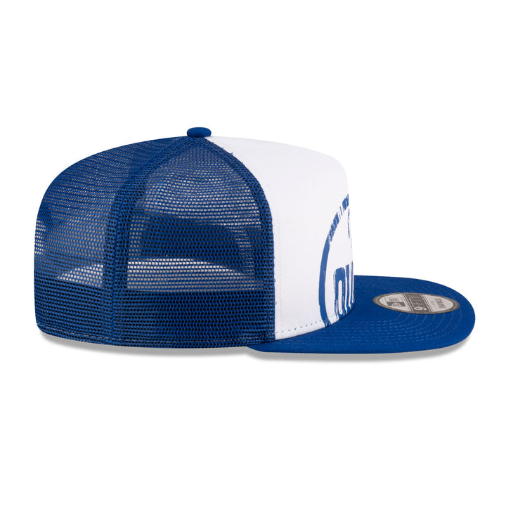 Edmonton Oilers New Era Blue & White Distressed Throwback 9FIFTY A-Frame Snapback Hat