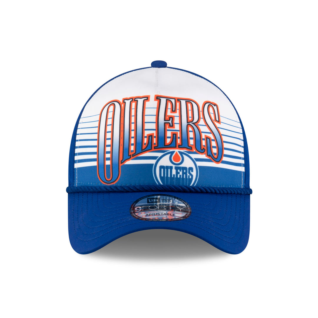 Edmonton Oilers New Era Navy & White Gradient Throwback 9FORTY A-Frame Adjustable Hat