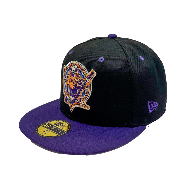 Edmonton Oilers New Era Dia de los Muertos (Day of the Dead) Black & Purple 59FIFTY Fitted Logo Hat