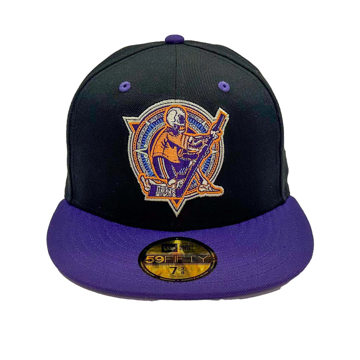 Edmonton Oilers New Era Dia de los Muertos (Day of the Dead) Black & Purple 59FIFTY Fitted Logo Hat