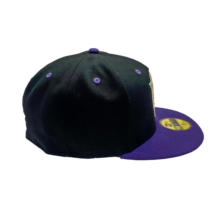 Edmonton Oilers New Era Dia de los Muertos (Day of the Dead) Black & Purple 59FIFTY Fitted Logo Hat