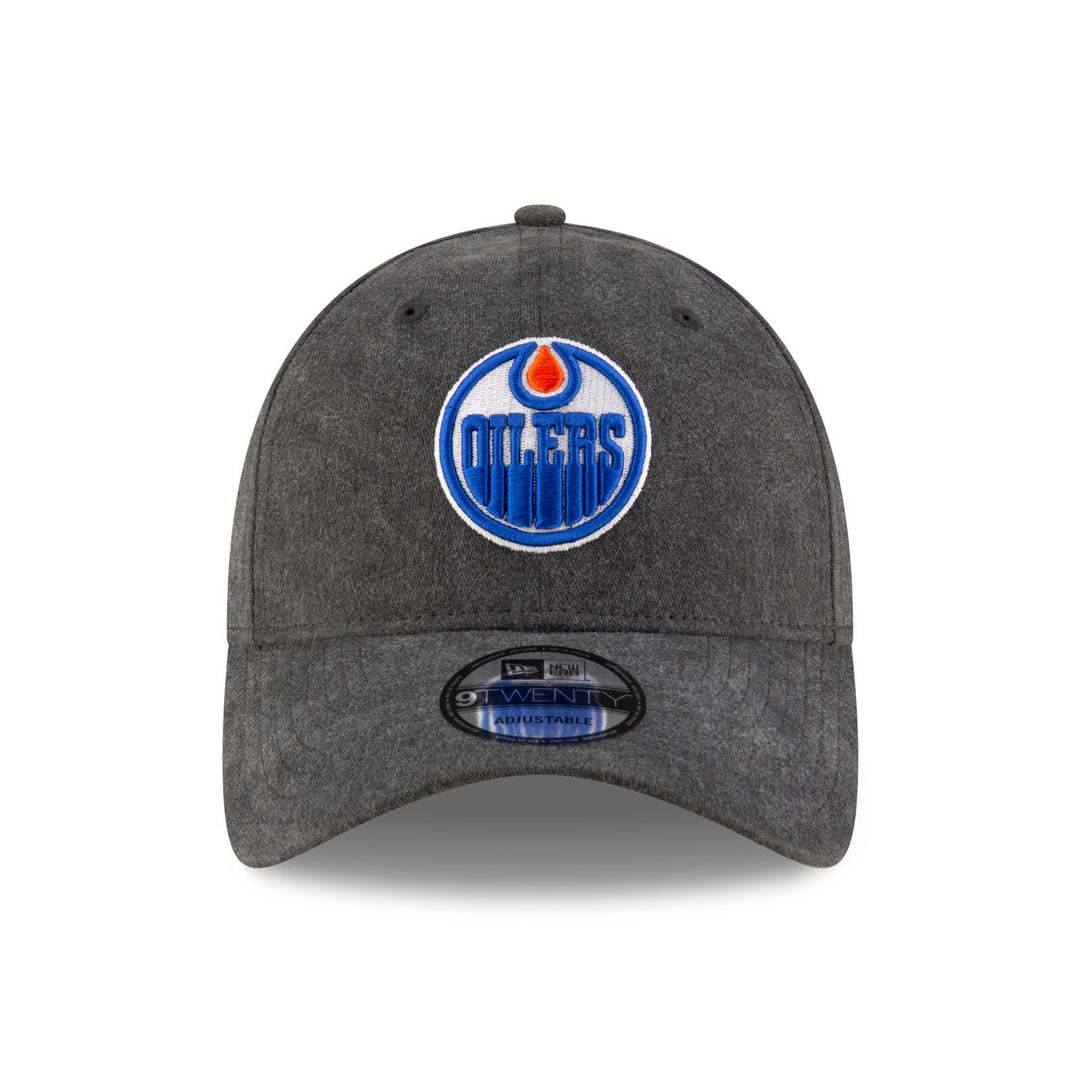 Edmonton Oilers New Era Grey Rugged Throwback 9TWENTY Adjustable Hat