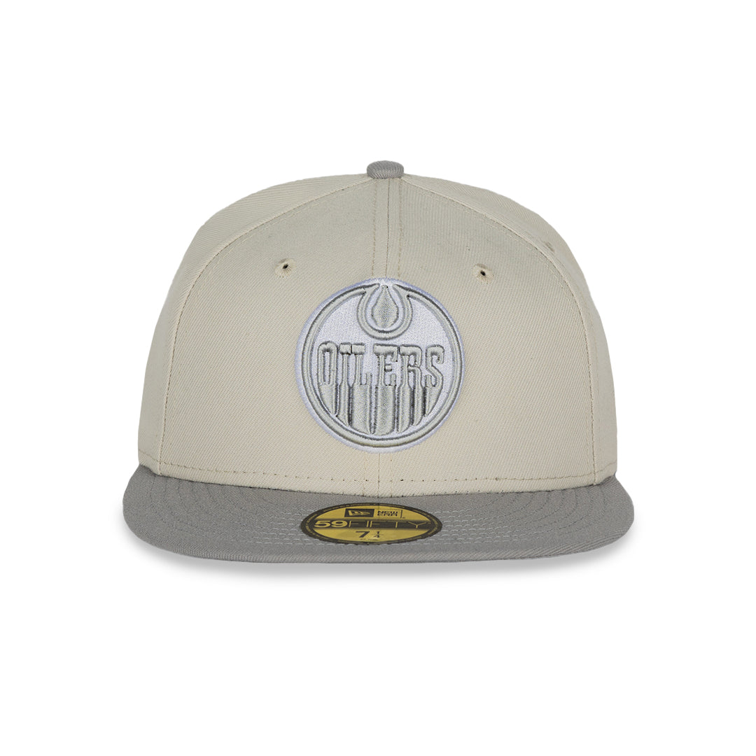 Edmonton Oilers New Era Grey Two-Tone Stone Color Pack 59FIFTY Fitted Hat